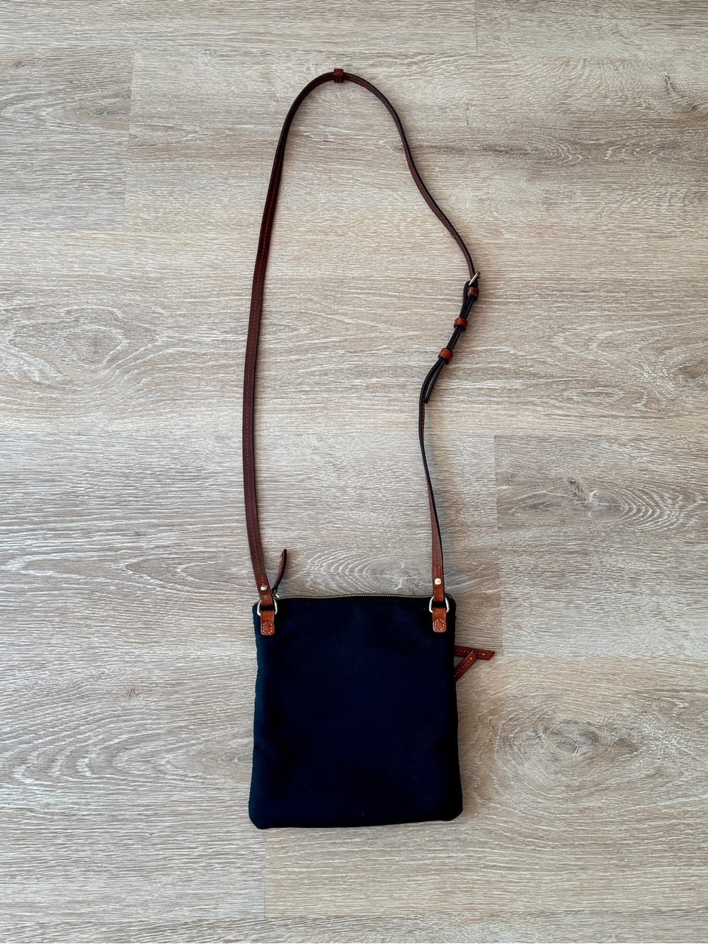 Dooney & Bourke Black Crossbody Bag with Brown Trim - Picture 2 of 3